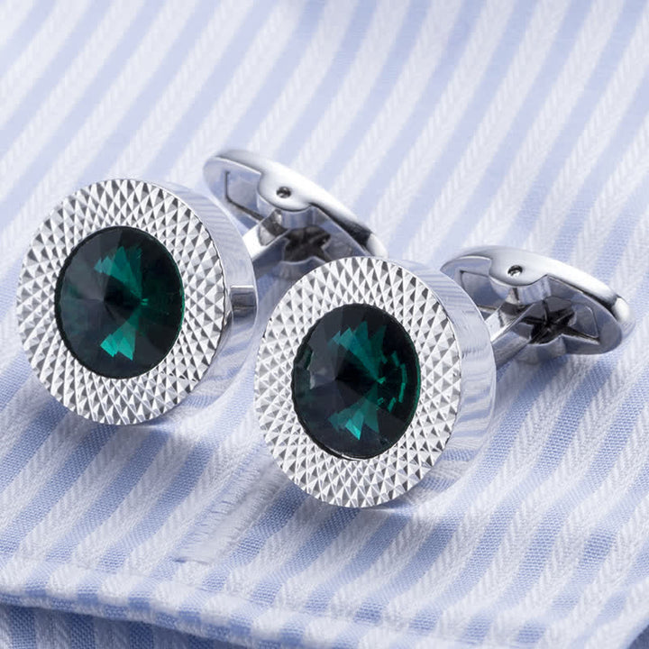 Gemelos de cristal con piedras preciosas para hombre.