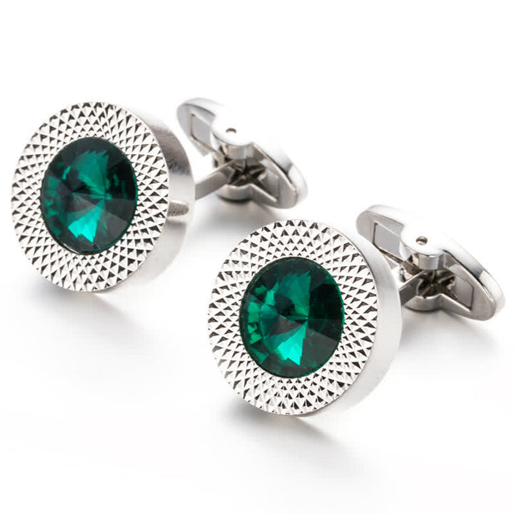 Gemelos de cristal con piedras preciosas para hombre.