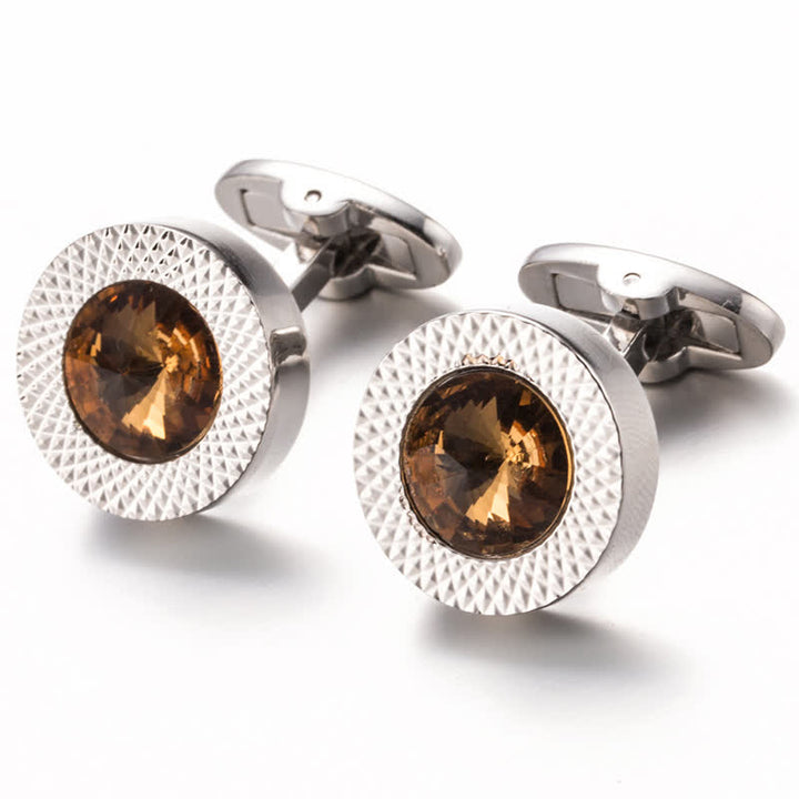 Gemelos de cristal con piedras preciosas para hombre.