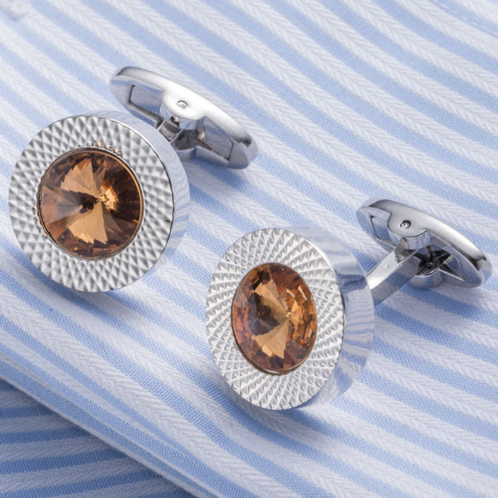 Gemelos de cristal con piedras preciosas para hombre.