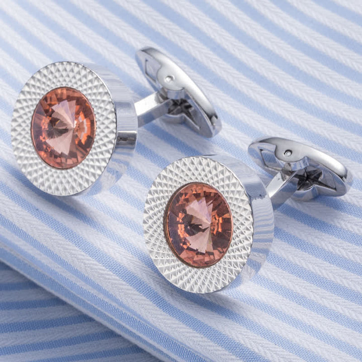 Gemelos de cristal con piedras preciosas para hombre.