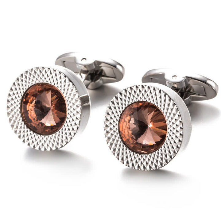 Gemelos de cristal con piedras preciosas para hombre.