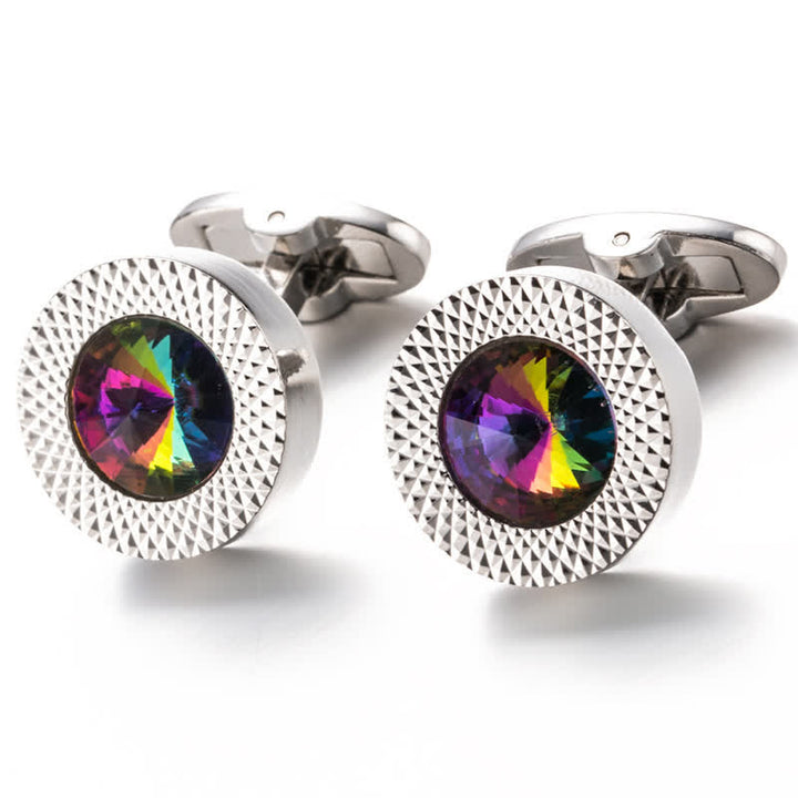Gemelos de cristal con piedras preciosas para hombre.