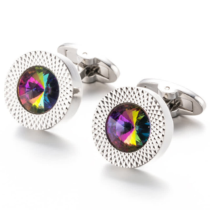 Gemelos de cristal con piedras preciosas para hombre.