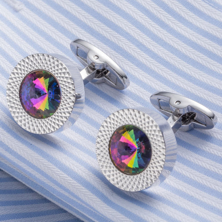 Gemelos de cristal con piedras preciosas para hombre.