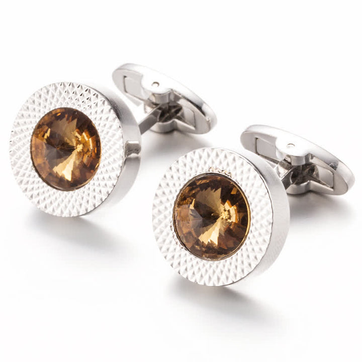 Gemelos de cristal con piedras preciosas para hombre.