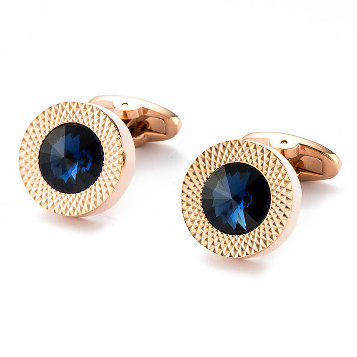 Gemelos de cristal con piedras preciosas para hombre.