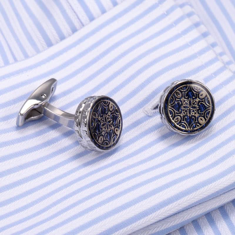 Gemelos redondos con diseño floral novedoso para hombre