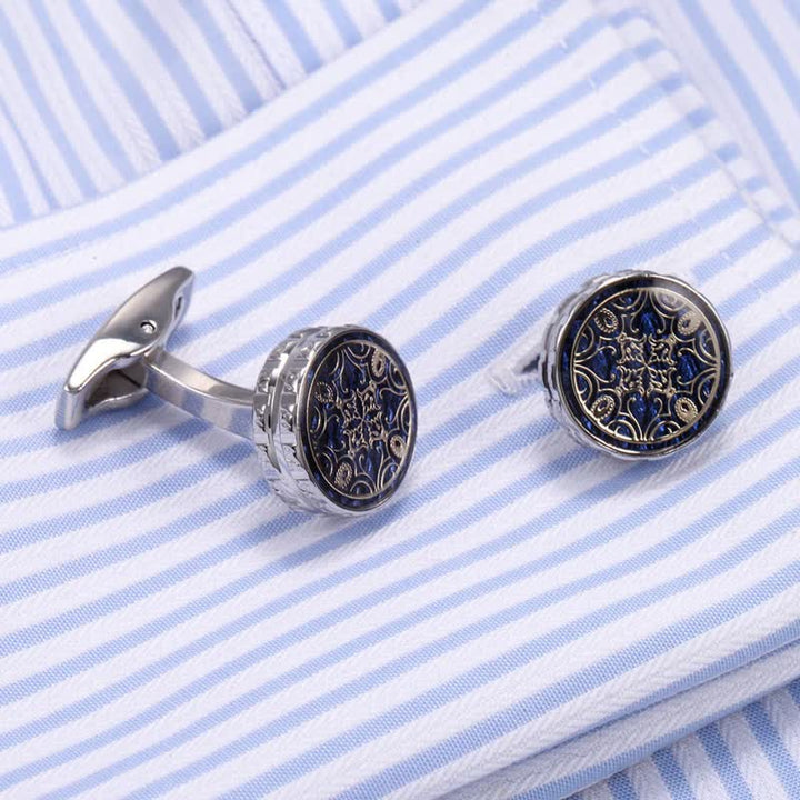 Gemelos redondos con diseño floral novedoso para hombre