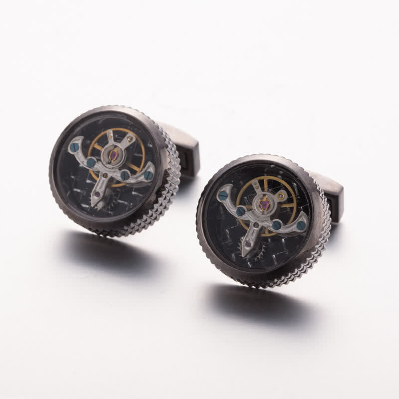 Gemelos con reloj mecánico Tourbillon para hombre