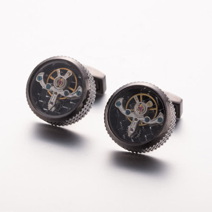Gemelos con reloj mecánico Tourbillon para hombre