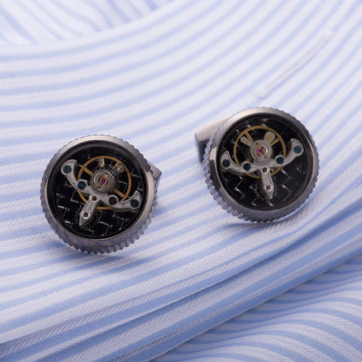Gemelos con reloj mecánico Tourbillon para hombre