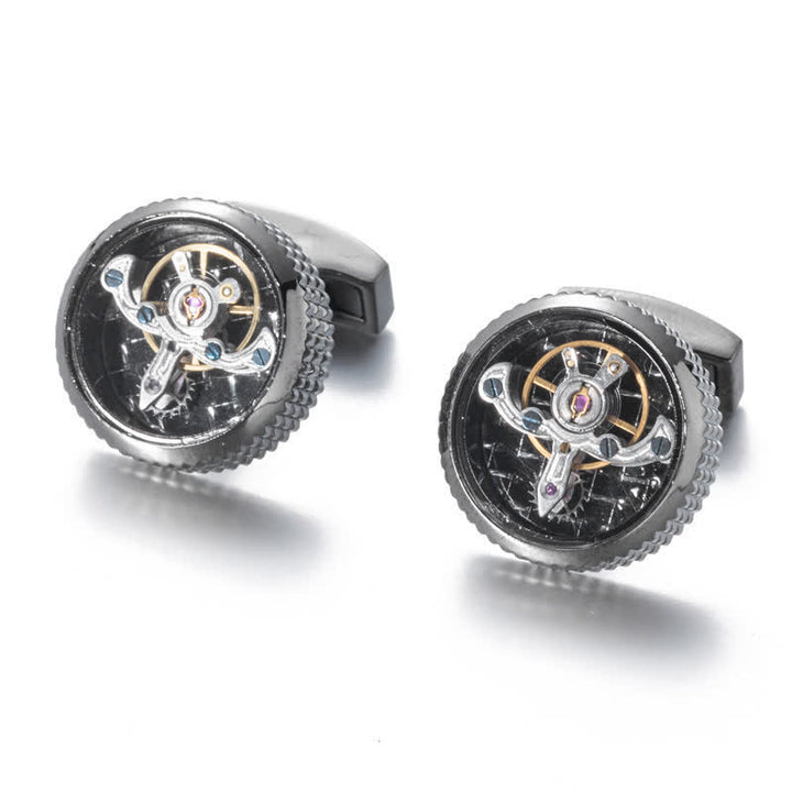Gemelos con reloj mecánico Tourbillon para hombre