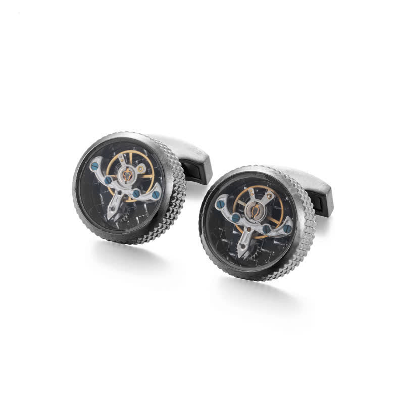 Gemelos con reloj mecánico Tourbillon para hombre
