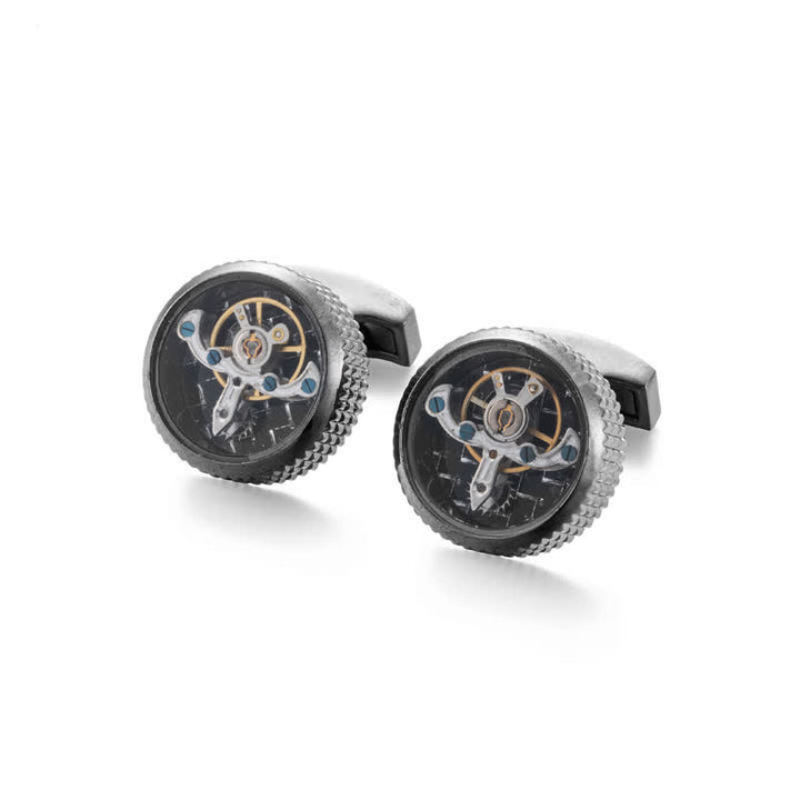 Gemelos con reloj mecánico Tourbillon para hombre