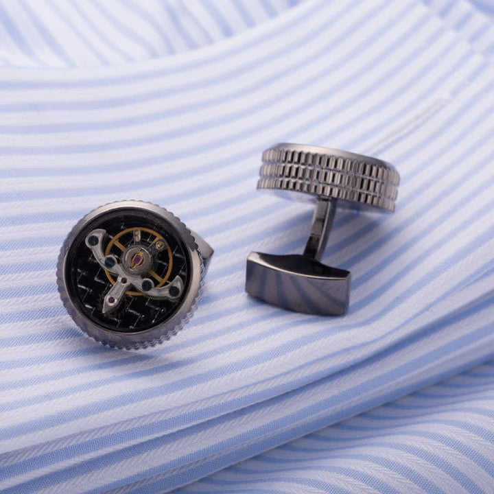 Gemelos con reloj mecánico Tourbillon para hombre