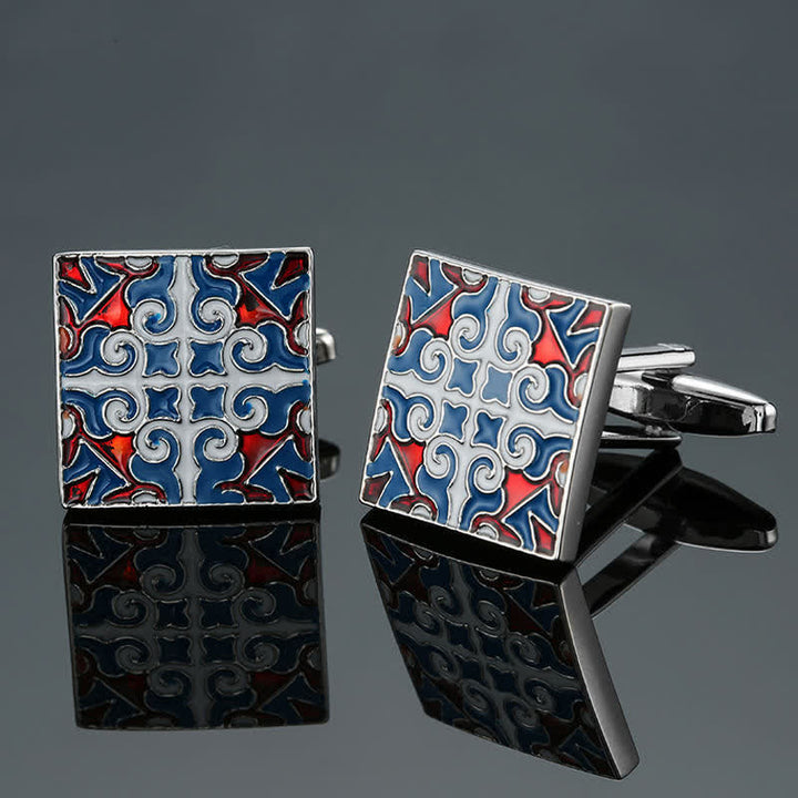 Gemelos cuadrados esmaltados de la serie azul para hombre