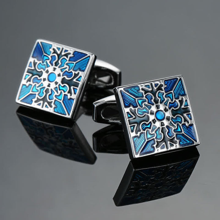 Gemelos cuadrados esmaltados de la serie azul para hombre