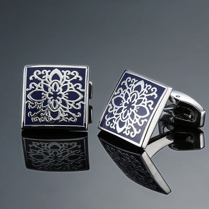 Gemelos cuadrados esmaltados de la serie azul para hombre