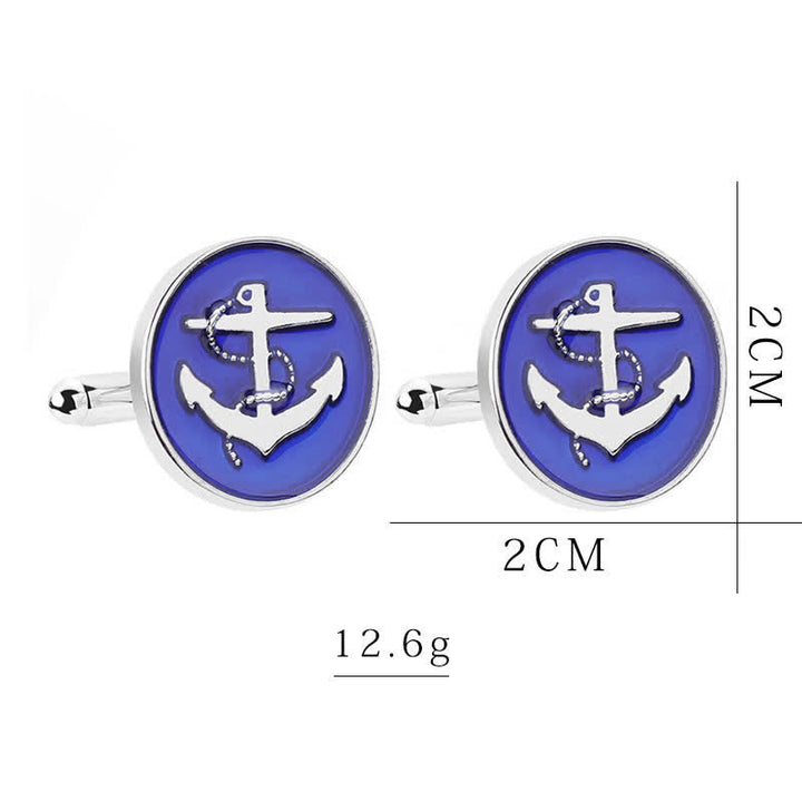 Gemelos de ancla de barco náutico para hombre