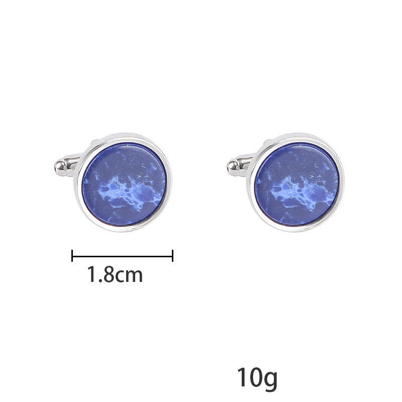 Gemelos de negocios con diseño de piedra de mármol para hombre - image 6