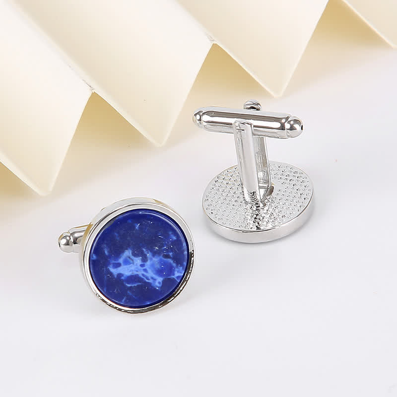Gemelos de negocios con diseño de piedra de mármol para hombre