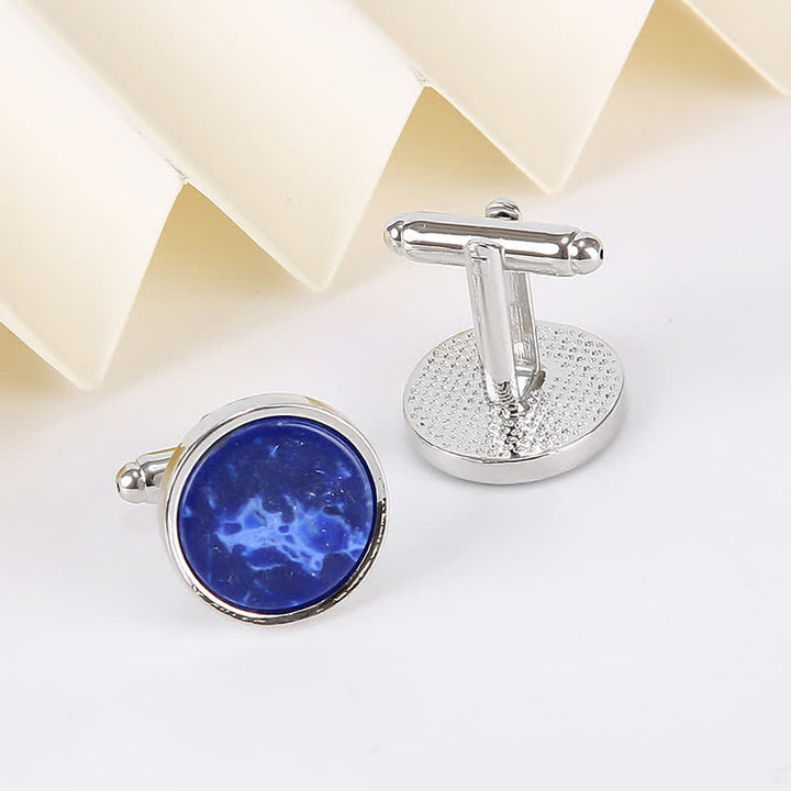 Gemelos de negocios con diseño de piedra de mármol para hombre