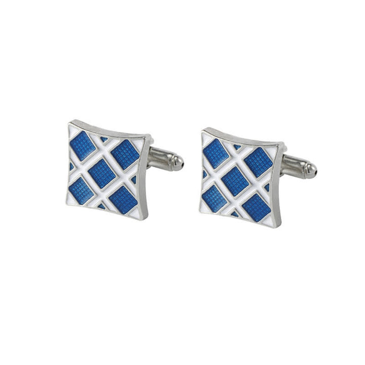 Gemelos de copo de nieve esmaltados en azul clásico para hombre
