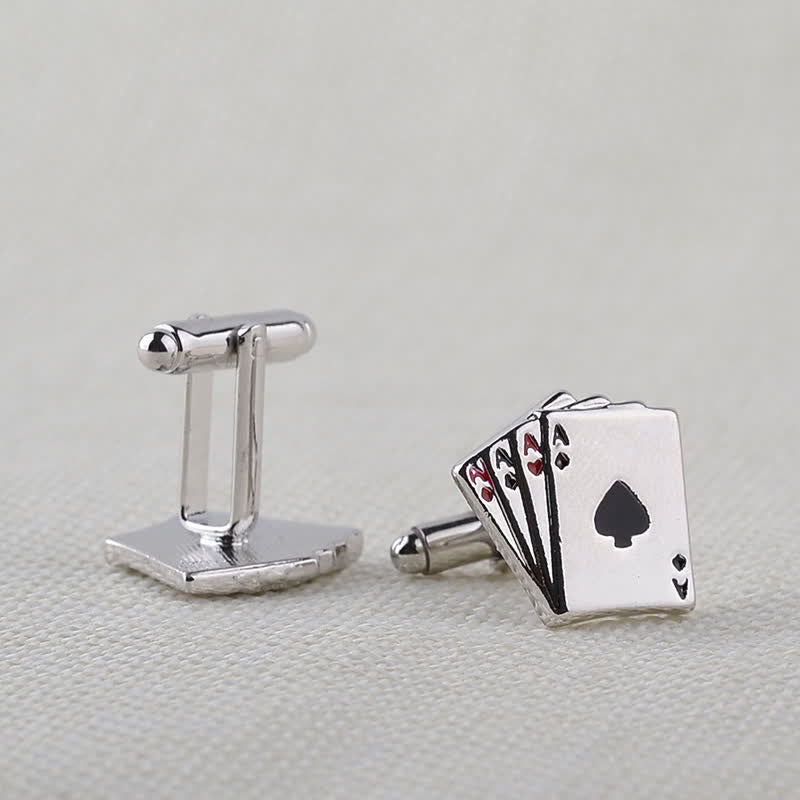 Gemelos de as de cartas para jugar al póquer para hombre