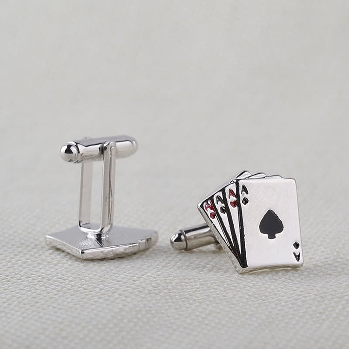 Gemelos de as de cartas para jugar al póquer para hombre