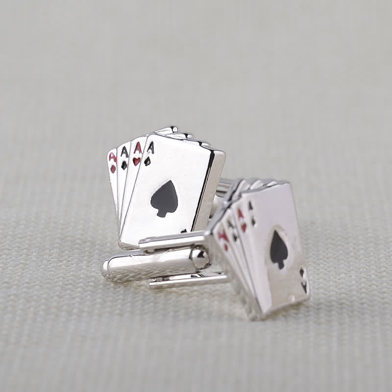 Gemelos de as de cartas para jugar al póquer para hombre