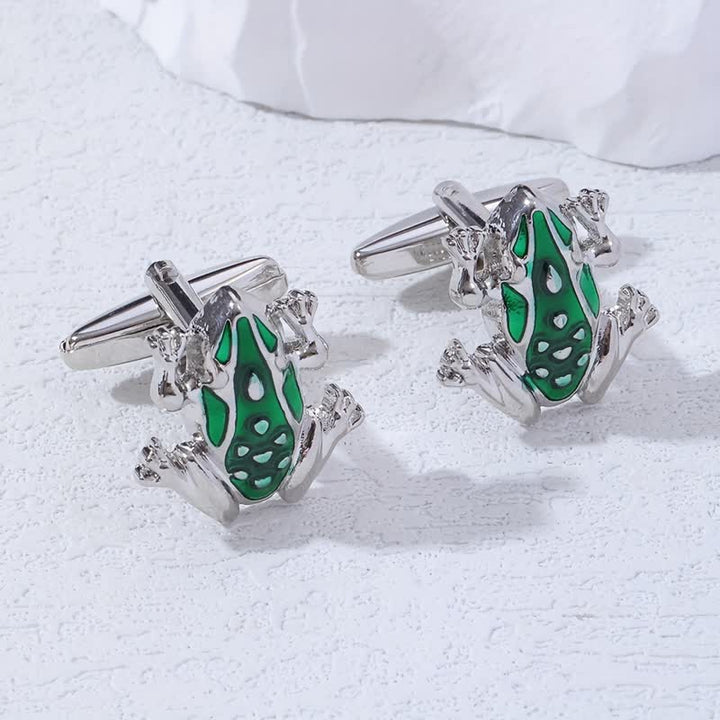 Gemelos de rana arbórea esmaltada en verde para hombre