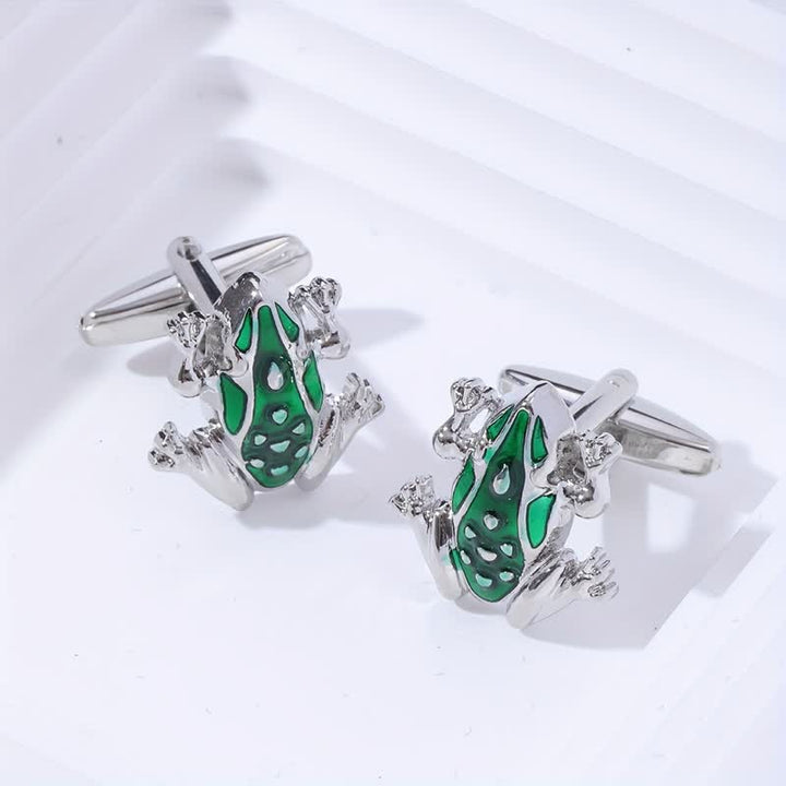 Gemelos de rana arbórea esmaltada en verde para hombre