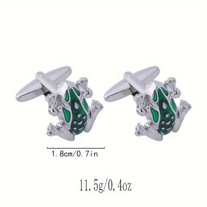 Gemelos de rana arbórea esmaltada en verde para hombre