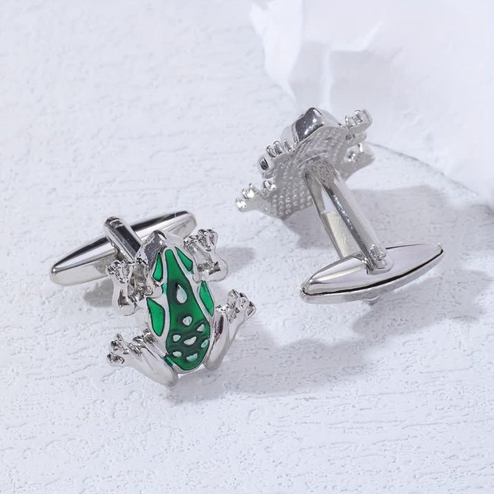 Gemelos de rana arbórea esmaltada en verde para hombre