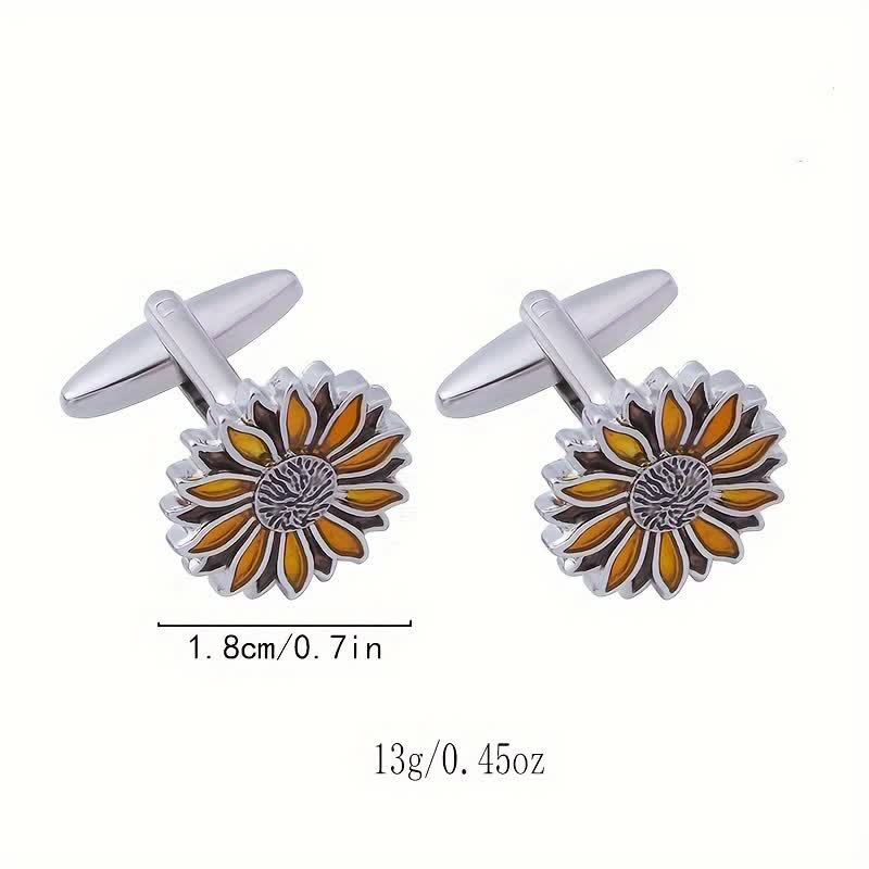 Gemelos de hombre con diseño de flor amarilla de girasol