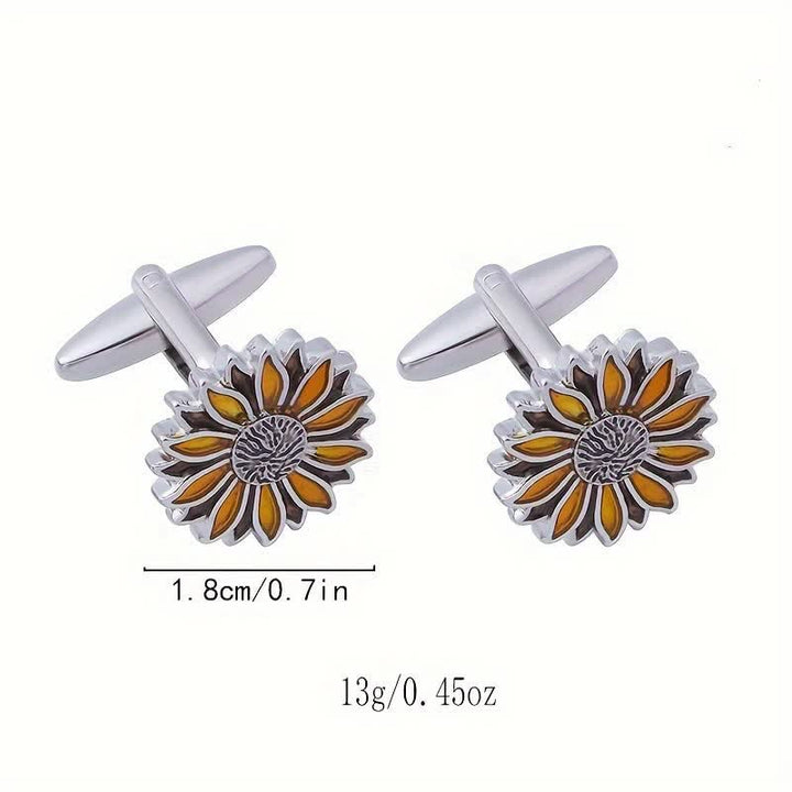 Gemelos de hombre con diseño de flor amarilla de girasol