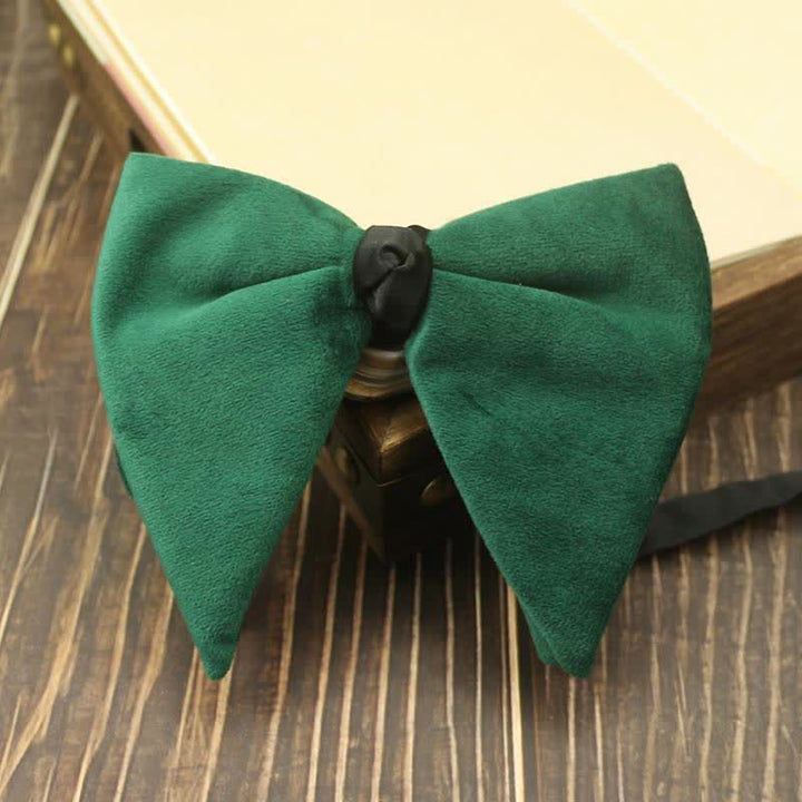 Pajarita de boda de terciopelo de gran tamaño y punta para hombre