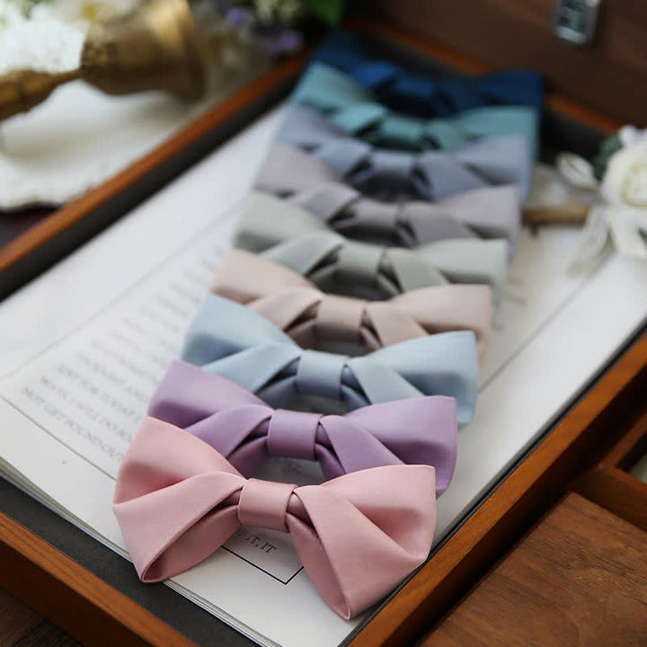 Pajarita clásica sencilla de color liso para boda para hombre