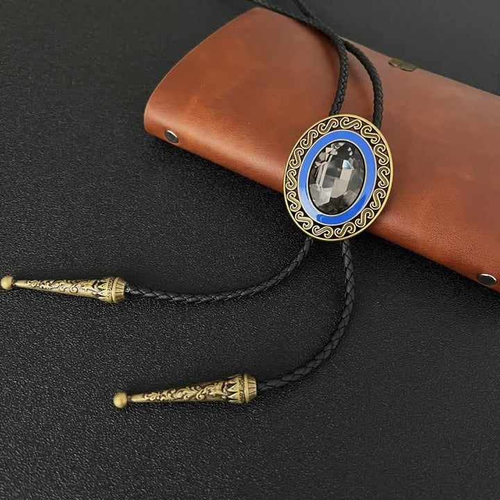 Corbata estilo bolo con incrustaciones de cristal en el medio estilo occidental