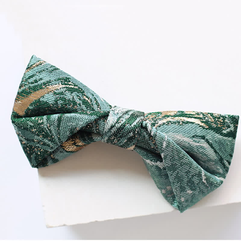Pajarita de boda con detalles dorados en verde mar claro para hombre