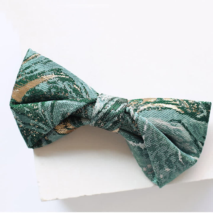 Pajarita de boda con detalles dorados en verde mar claro para hombre
