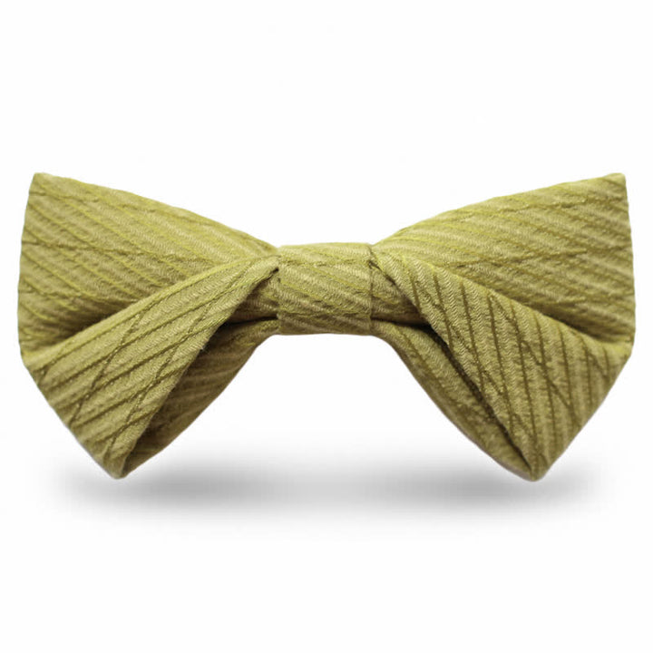 Pajarita de boda de sarga de la serie verde para hombre