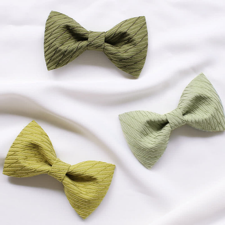 Pajarita de boda de sarga de la serie verde para hombre