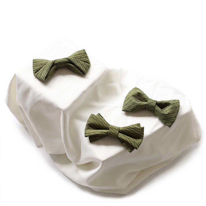 Pajarita de boda de sarga de la serie verde para hombre