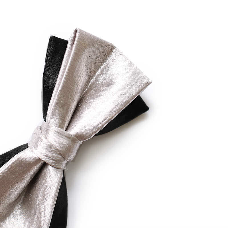 Pajarita negra de doble capa Gainsboro para hombre