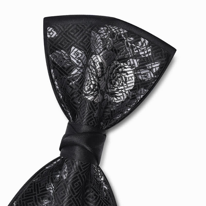 Pajarita con estampado de cuadros encantadores de flores para hombre.