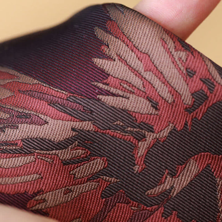 Corbata burdeos con estampado de fénix volador para hombre