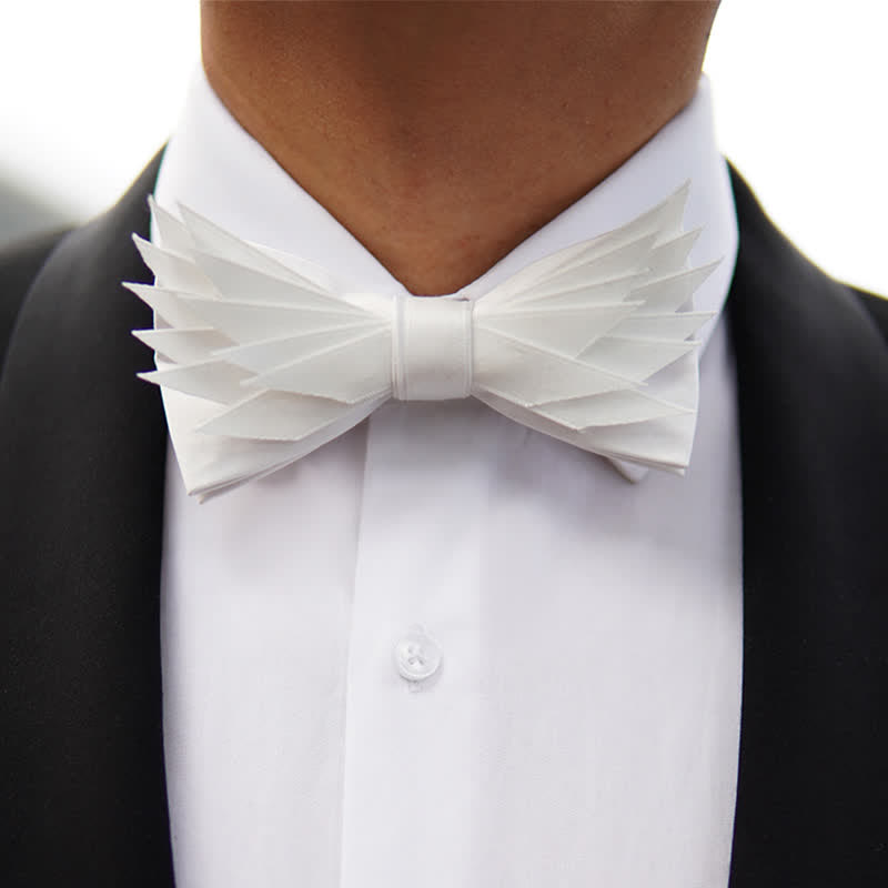 Pajarita con forma de alas blancas puras y limpias para hombre