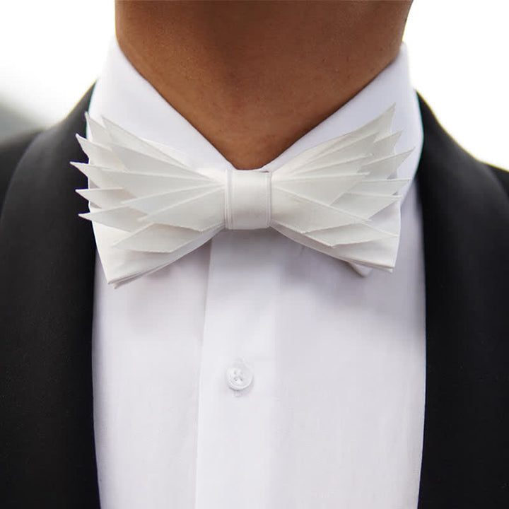 Pajarita con forma de alas blancas puras y limpias para hombre